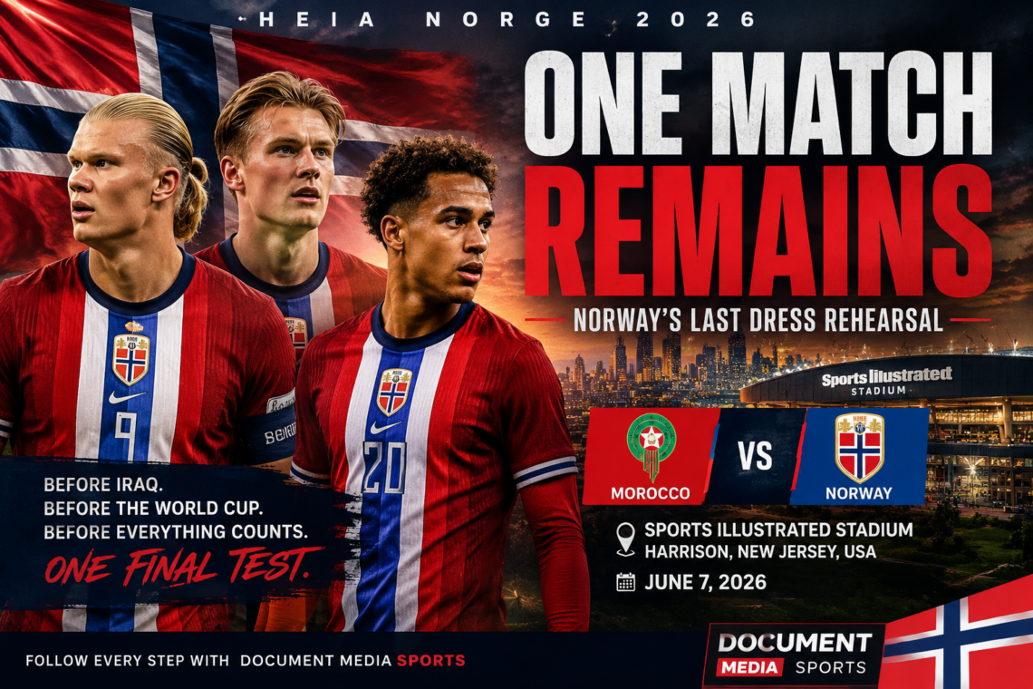 Norway national team players prepare for their final World Cup warm-up match against Morocco at Sports Illustrated Stadium in Harrison, New Jersey, before the 2026 FIFA World Cup.